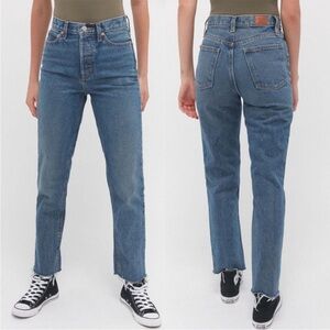 NWT BDG Urban Outfitters Medium Wash Slim Straight Leg High Waisted Jeans Sz 25
